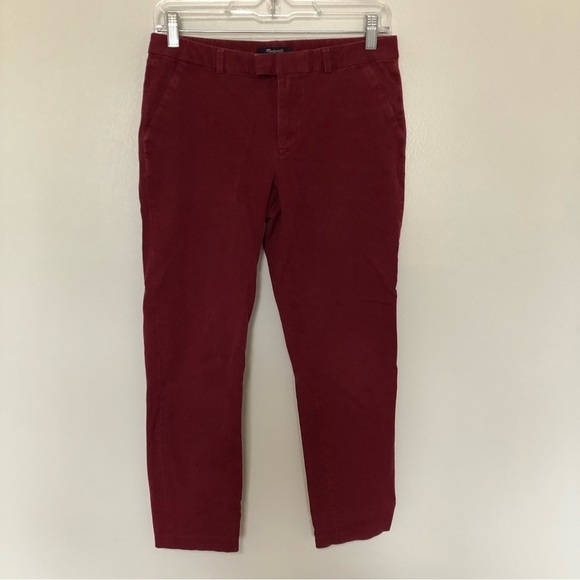 Madewell Reade Pants Burgundy 6 - Picture 1 of 6